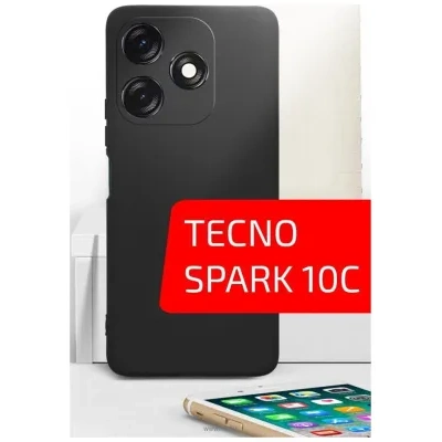 Akami Matt TPU dlya TECNO Spark 10C (chernyiy)