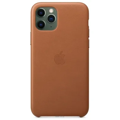 Apple Leather Case dlya iPhone 11 Pro (zolotisto-korichnevyiy)