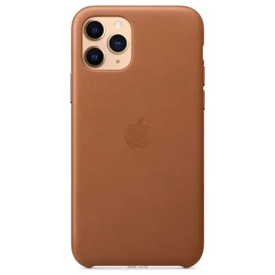 Apple Leather Case dlya iPhone 11 Pro (zolotisto-korichnevyiy)