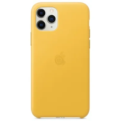 Apple Leather Case dlya iPhone 11 Pro (limonnyiy sirop)