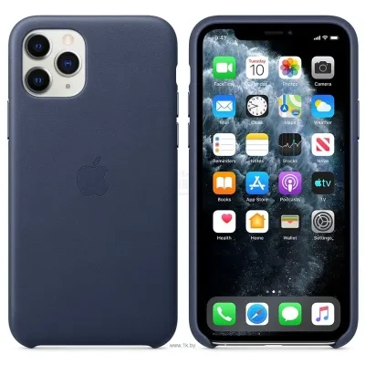 Apple Leather Case dlya iPhone 11 Pro (temno-siniy)