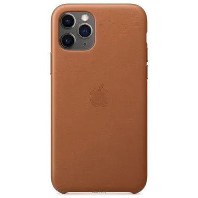 Apple Leather Case dlya iPhone 11 Pro Max (zolotisto-korichnevyiy)