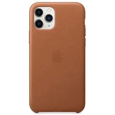 Apple Leather Case dlya iPhone 11 Pro Max (zolotisto-korichnevyiy)