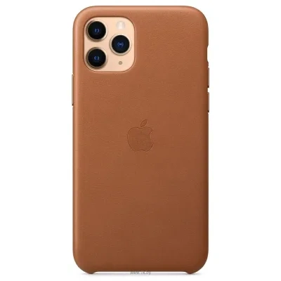 Apple Leather Case dlya iPhone 11 Pro Max (zolotisto-korichnevyiy)