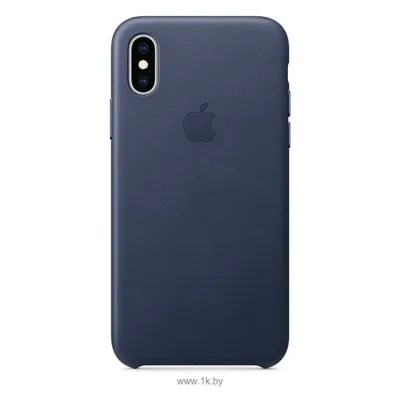 Apple Leather Case dlya iPhone XS (sinie sumerki)