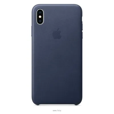 Apple Leather Case dlya iPhone XS Max Midnight Blue