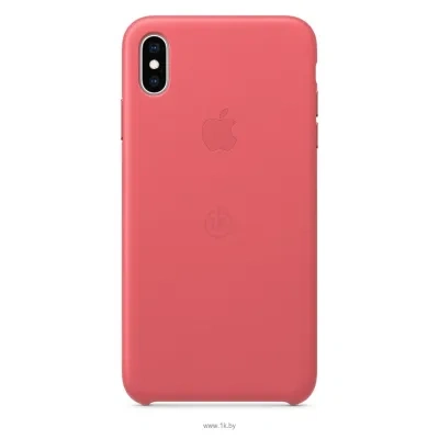 Apple Leather Case dlya iPhone XS Max Peony Pink