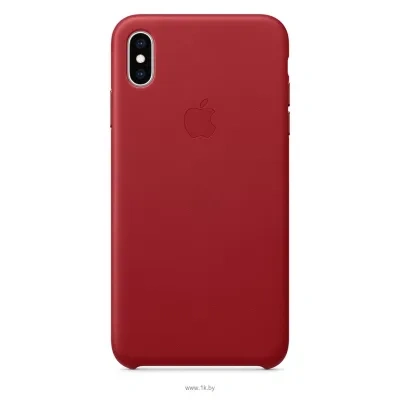 Apple Leather Case dlya iPhone XS Max Red