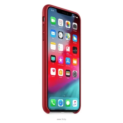 Apple Leather Case dlya iPhone XS Max Red