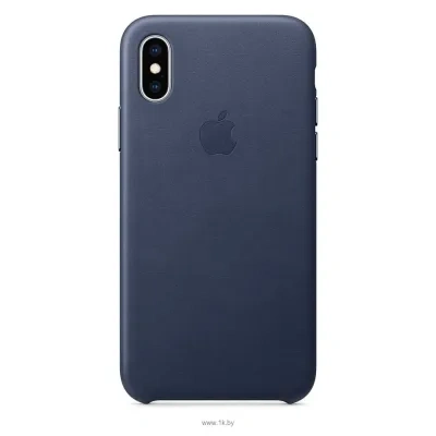 Apple Leather Case dlya iPhone XS Midnight Blue