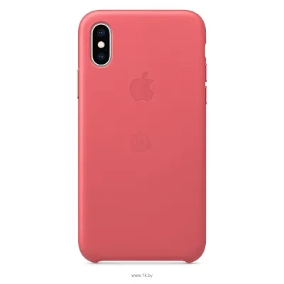 Apple Leather Case dlya iPhone XS Peony Pink