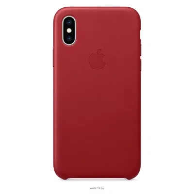 Apple Leather Case dlya iPhone XS Red