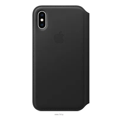 Apple Leather Folio dlya iPhone XS Black