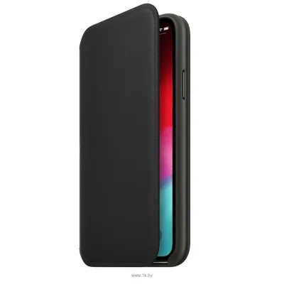 Apple Leather Folio dlya iPhone XS Black