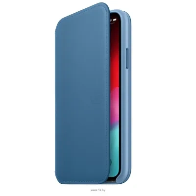 Apple Leather Folio dlya iPhone XS Cape Cod Blue