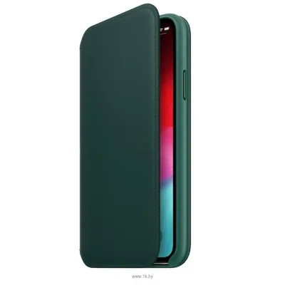 Apple Leather Folio dlya iPhone XS Forest Green