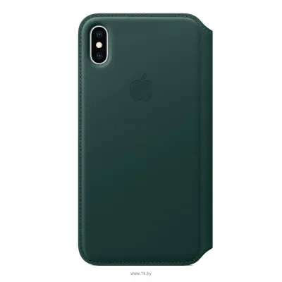 Apple Leather Folio dlya iPhone XS Max Forest Green