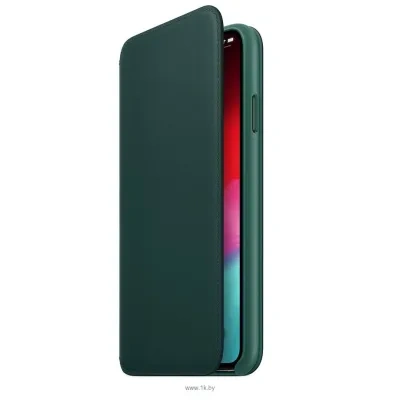 Apple Leather Folio dlya iPhone XS Max Forest Green