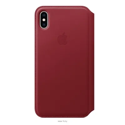 Apple Leather Folio dlya iPhone XS Max Red