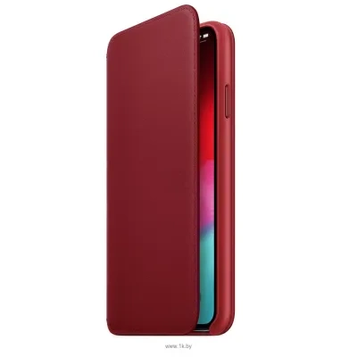 Apple Leather Folio dlya iPhone XS Max Red