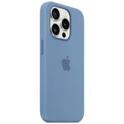 Apple MagSafe Silicone Case dlya iPhone 15 Pro (zimniy siniy)