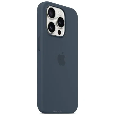 Apple MagSafe Silicone Case dlya iPhone 15 Pro (siniy shtorm)