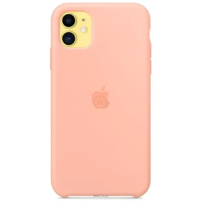 Apple Silicone Case dlya iPhone 11 (rozovyiy greypfrut)