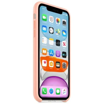 Apple Silicone Case dlya iPhone 11 (rozovyiy greypfrut)