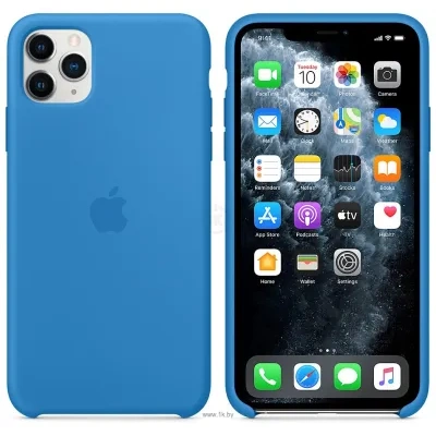 Apple Silicone Case dlya iPhone 11 (sinyaya volna)