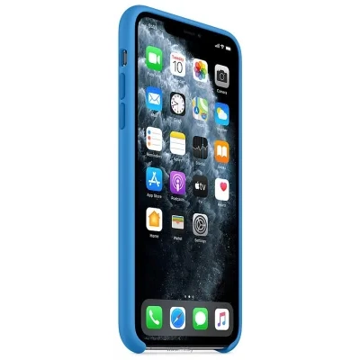 Apple Silicone Case dlya iPhone 11 (sinyaya volna)