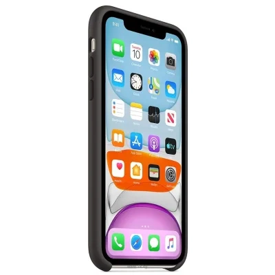 Apple Silicone Case dlya iPhone 11 (chernyiy)