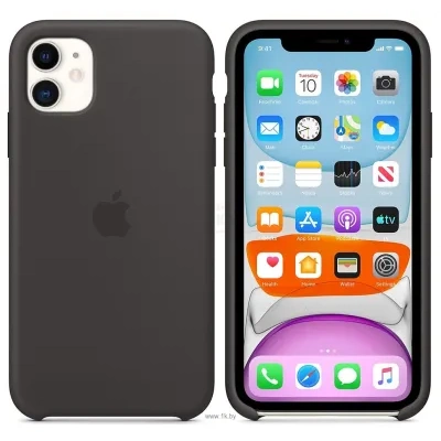 Apple Silicone Case dlya iPhone 11 (chernyiy)