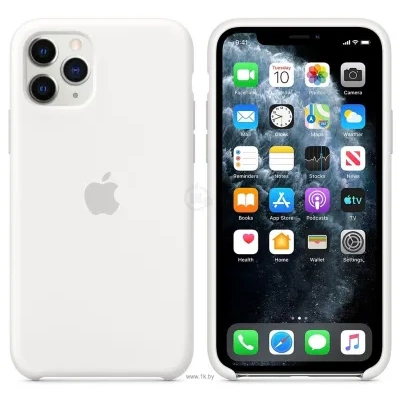 Apple Silicone Case dlya iPhone 11 Pro (belyiy)