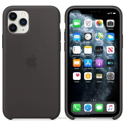 Apple Silicone Case dlya iPhone 11 Pro (chernyiy)