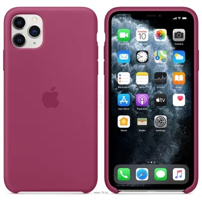 Apple Silicone Case dlya iPhone 11 Pro Max (sochnyiy granat)