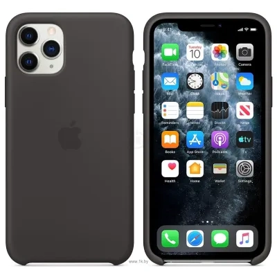 Apple Silicone Case dlya iPhone 11 Pro Max (chernyiy)