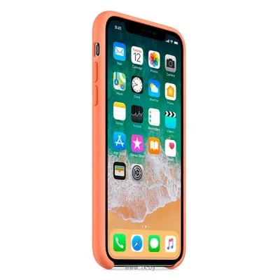 Apple Silicone Case dlya iPhone X Peach