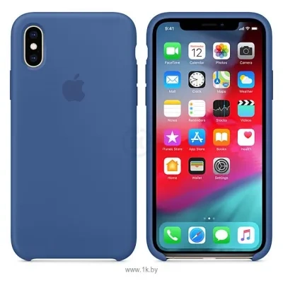 Apple Silicone Case dlya iPhone XS (gollandskiy siniy)