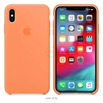 Apple Silicone Case dlya iPhone XS (svejaya papayya)