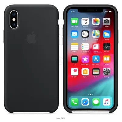 Apple Silicone Case dlya iPhone XS Black