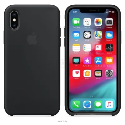 Apple Silicone Case dlya iPhone XS Black