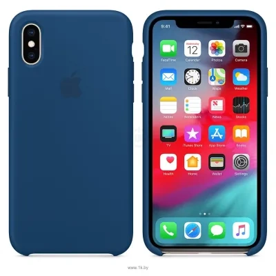 Apple Silicone Case dlya iPhone XS Blue Horizon