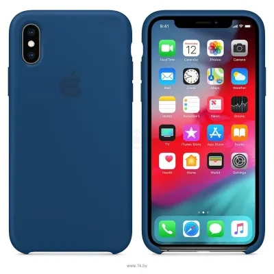 Apple Silicone Case dlya iPhone XS Blue Horizon