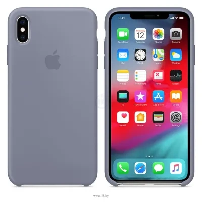 Apple Silicone Case dlya iPhone XS Lavender Gray