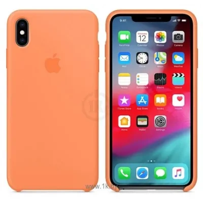 Apple Silicone Case dlya iPhone XS Max (svejaya papayya)