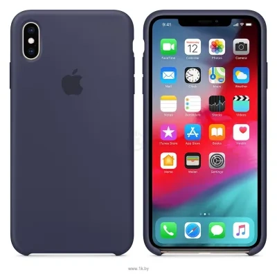 Apple Silicone Case dlya iPhone XS Max Midnight Blue