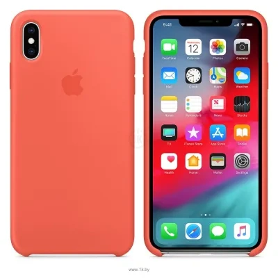 Apple Silicone Case dlya iPhone XS Max Nectarine