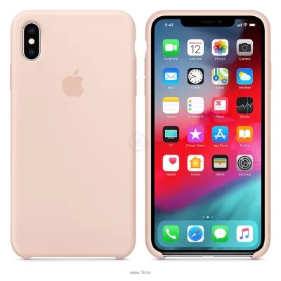 Apple Silicone Case dlya iPhone XS Max Pink Sand