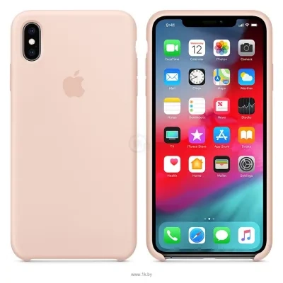 Apple Silicone Case dlya iPhone XS Max Pink Sand