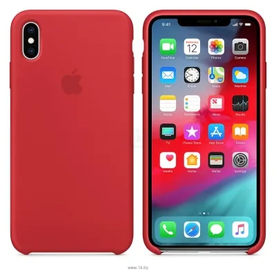 Apple Silicone Case dlya iPhone XS Max Red